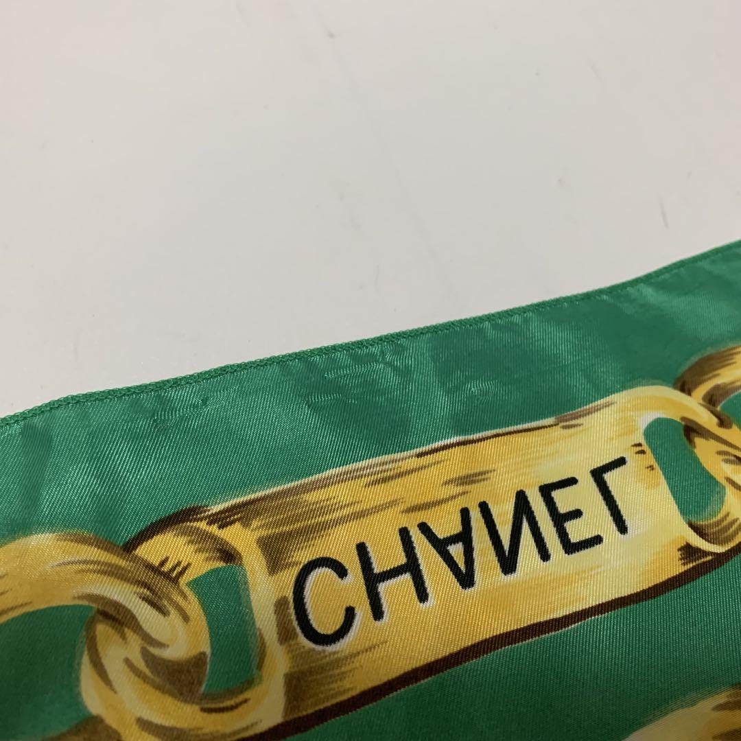 CHANEL　シャネル　スカーフ　ココマーク　チェーン　カンボン　大判スカーフ