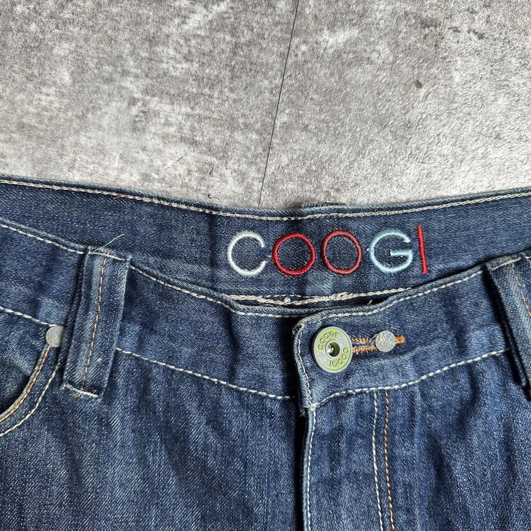 流行に  COOGI 刺繍ポケット インディゴデニムパンツ - メルカリ パンツ
