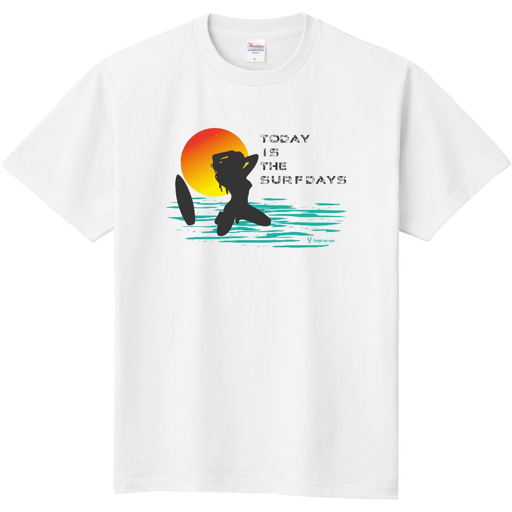 レトロ サーフガール アート Tシャツ L