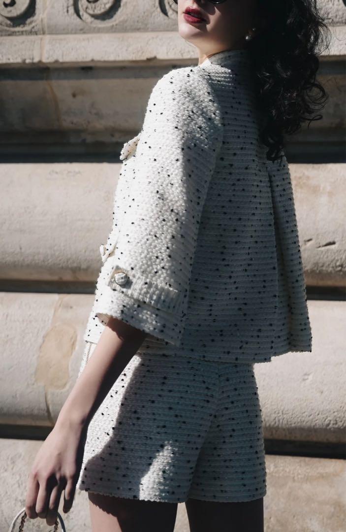 ジャケット・アウター sheller Dot tweed A-line jacket