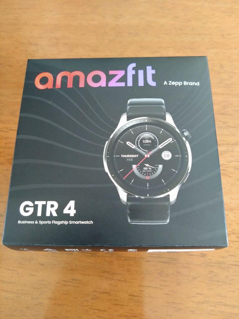 amazfit  GTR4 ブラック　付属品・箱付　保護フィルム付