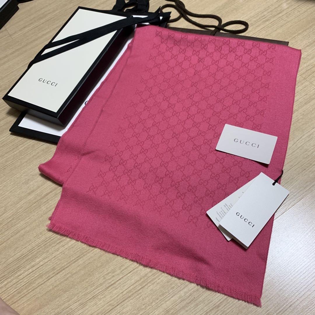 カシミヤ新品✨GUCCIマフラー❗️箱紙袋セット❗️グッチマフラー　レディース