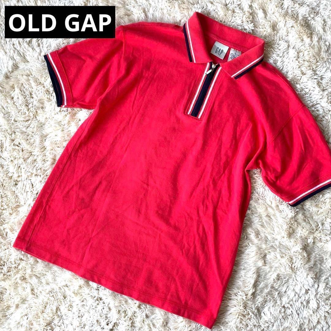 OLD GAP オールドギャップ 白タグ ポロシャツ ハーフジップ Mサイズ