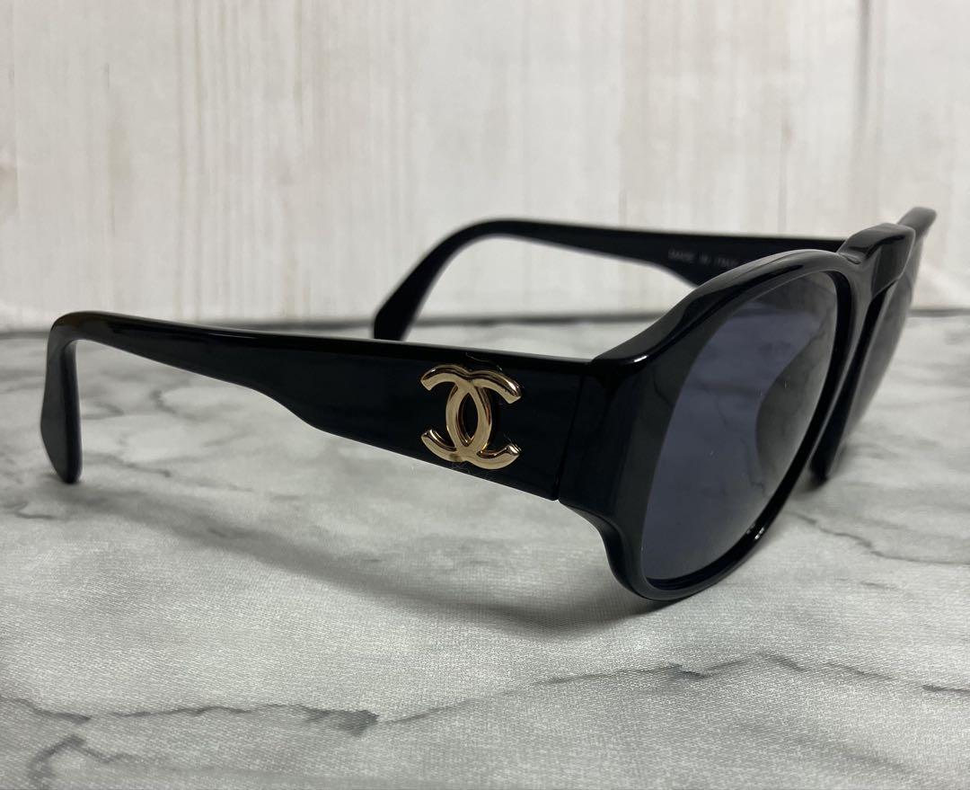 良品 CHANEL シャネル ココマーク ブラック サングラス 01452