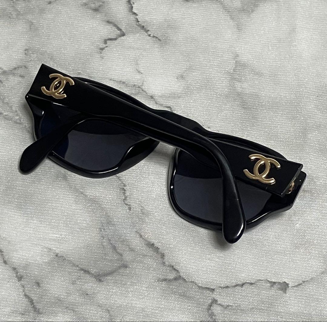良品 CHANEL シャネル ココマーク ブラック サングラス 01452