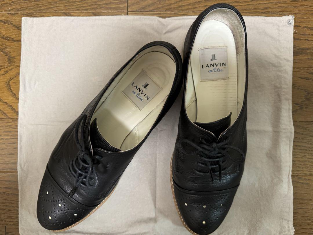 LANVIN en bleu(ランヴァンオンブルー)ブラックレースアップシューズ