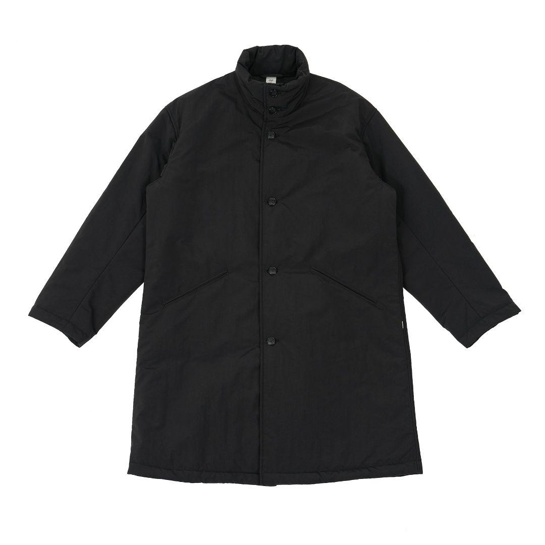 Ikka Down Jacket Hooded Mid-length Stand Collar Fully Lined Zip Up M Black  Used