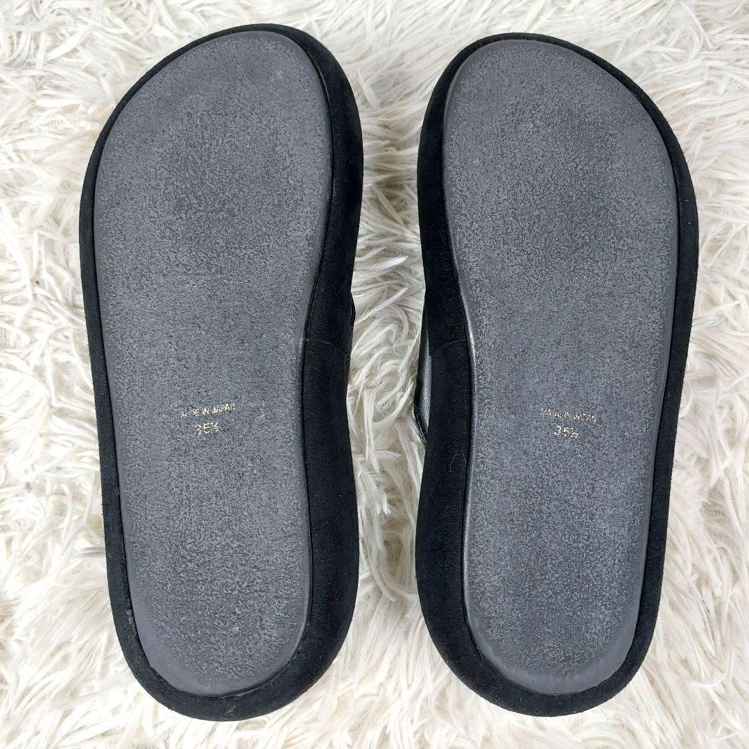 極美品 PIPPICHIC 定価3.6万 本革レザー異素材 ロゴ トング