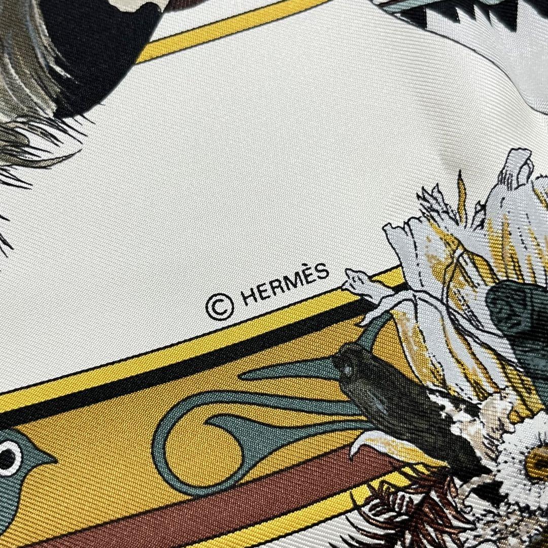 美品✨HERMESエルメス　カチナKachinas カレ90 ホワイト 美品✨HERMESエルメスカチナKachinas カレ90 ホワイト