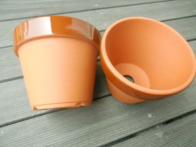 新品未使用 植木鉢 6号 駄温鉢 テラコッタ 素焼き鉢 ガーデニング 2個