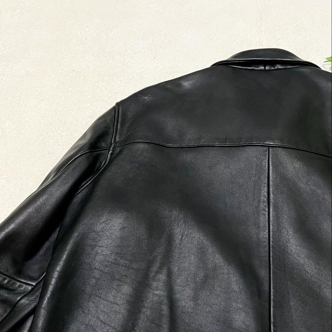 希少　ポロ　ラルフローレン　90s ライダース　ブラックレザー（羊革）　Lサイズ
