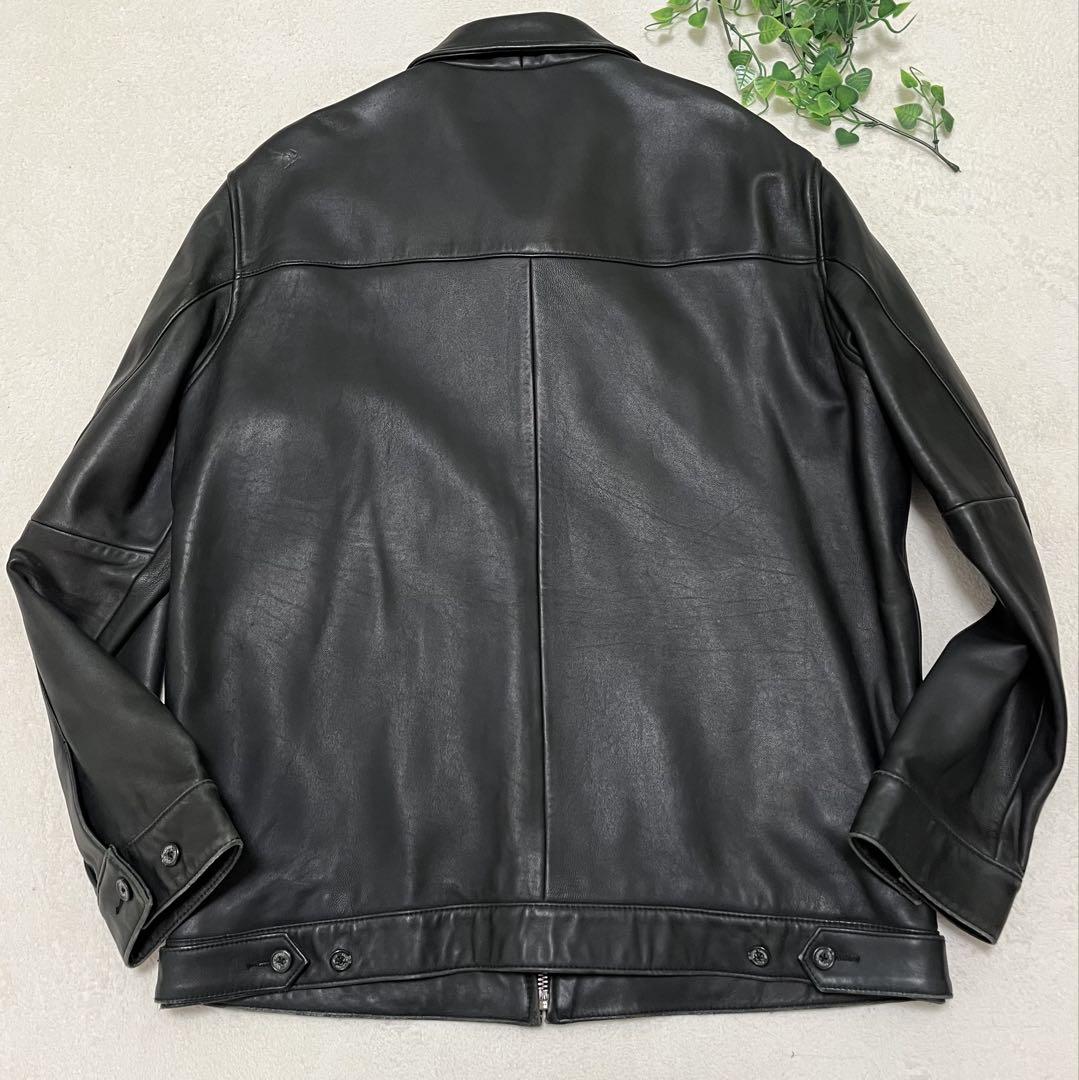 希少　ポロ　ラルフローレン　90s ライダース　ブラックレザー（羊革）　Lサイズ