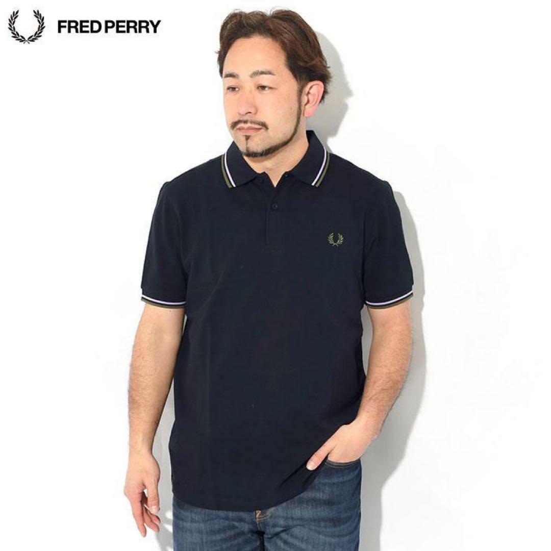 FRED PERRY ネイビー×オリーブ ポロシャツ