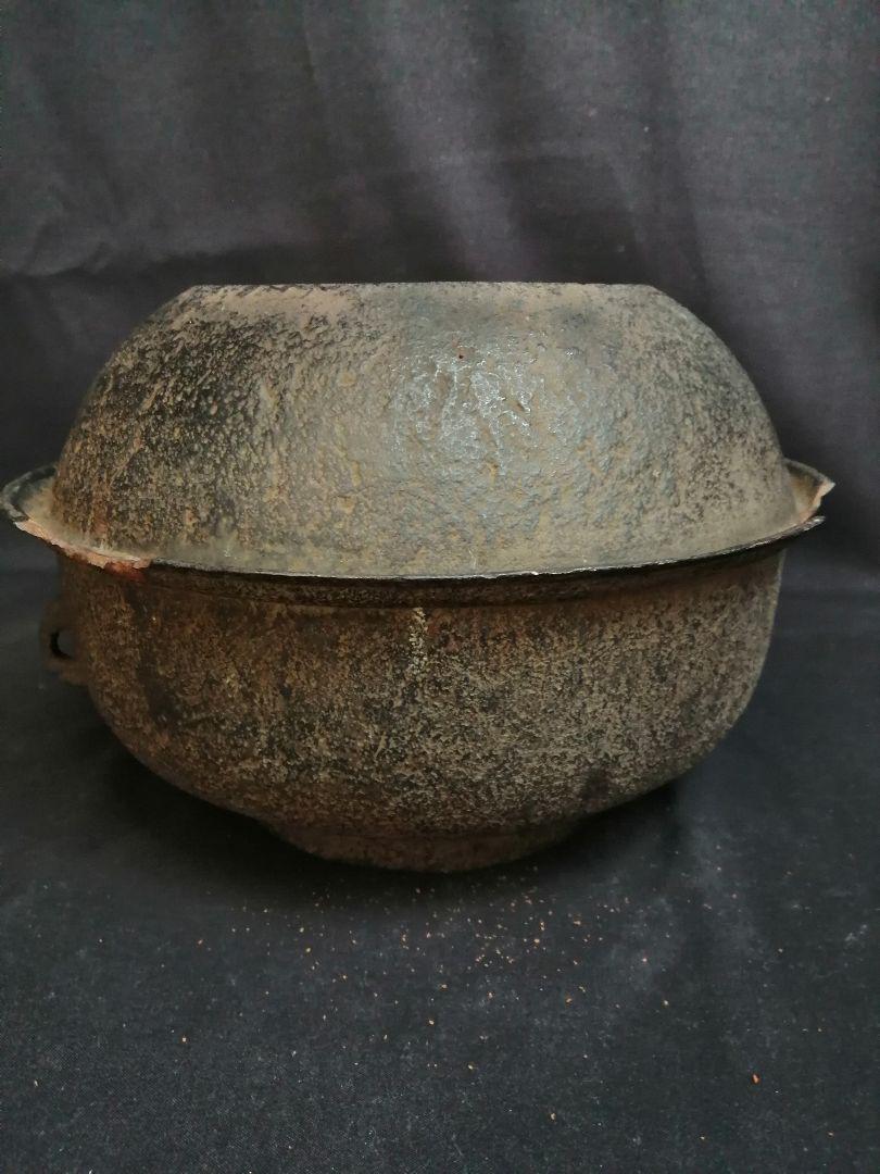 福袋 茶道具】釜師宮崎寒維作 工芸品 釜216 やつれ真形釜 工芸品