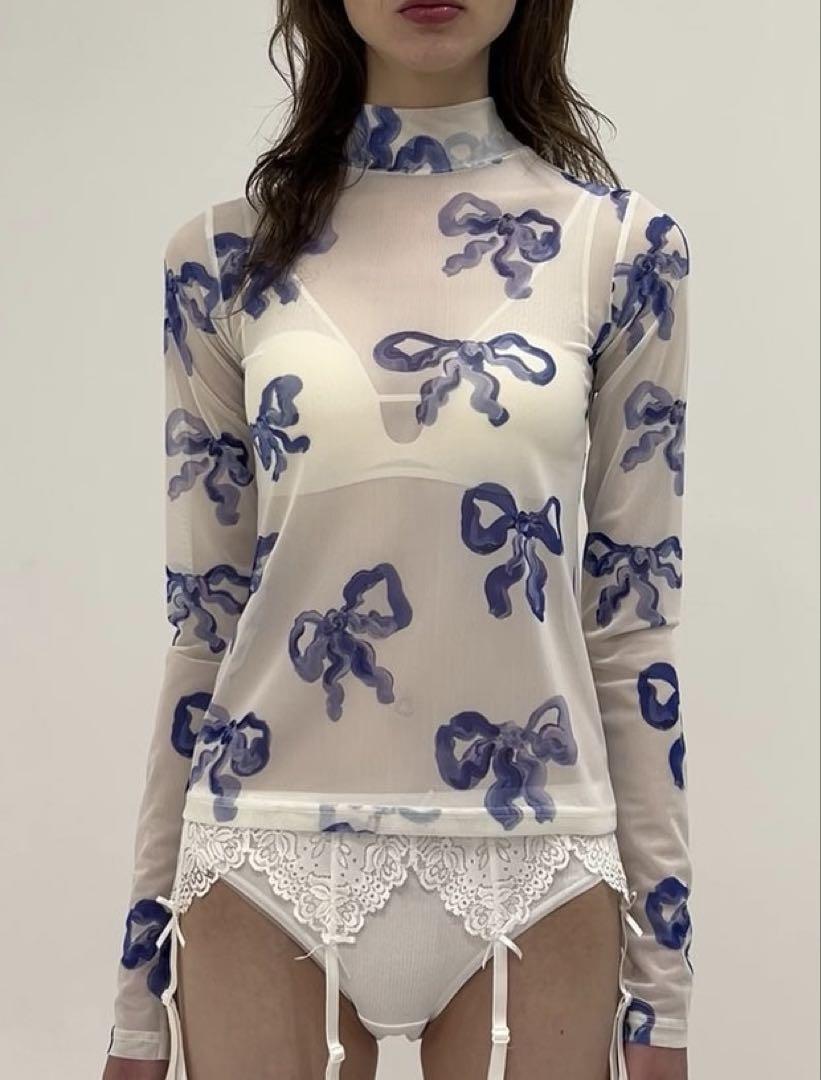 半額 福袋の通販 あさぎーにょBLUE RIBBON SEE-THROUGH TOPS - メルカリ トップス