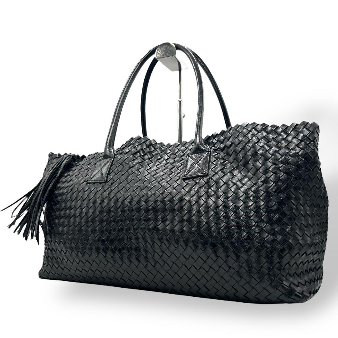 FRANCESCO BIASIA ボストンバッグ 本革 イントレチャート 黒バッグ