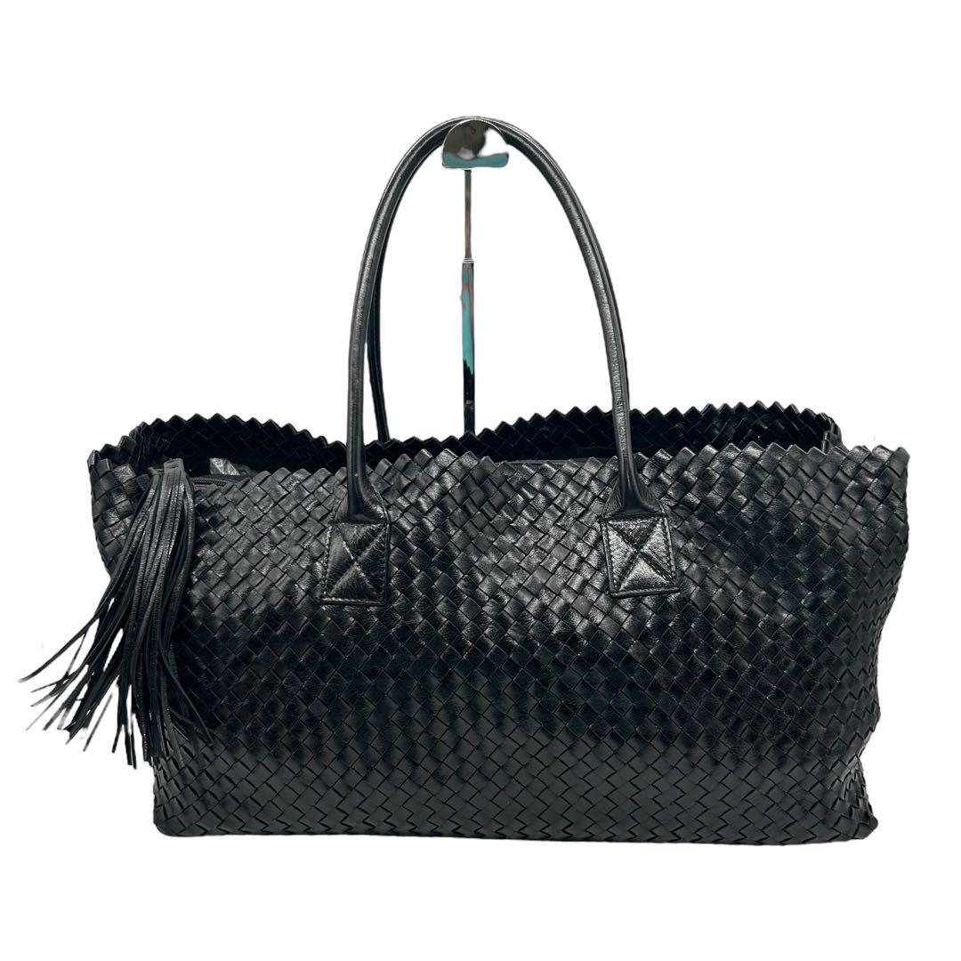 FRANCESCO BIASIA ボストンバッグ 本革 イントレチャート 黒