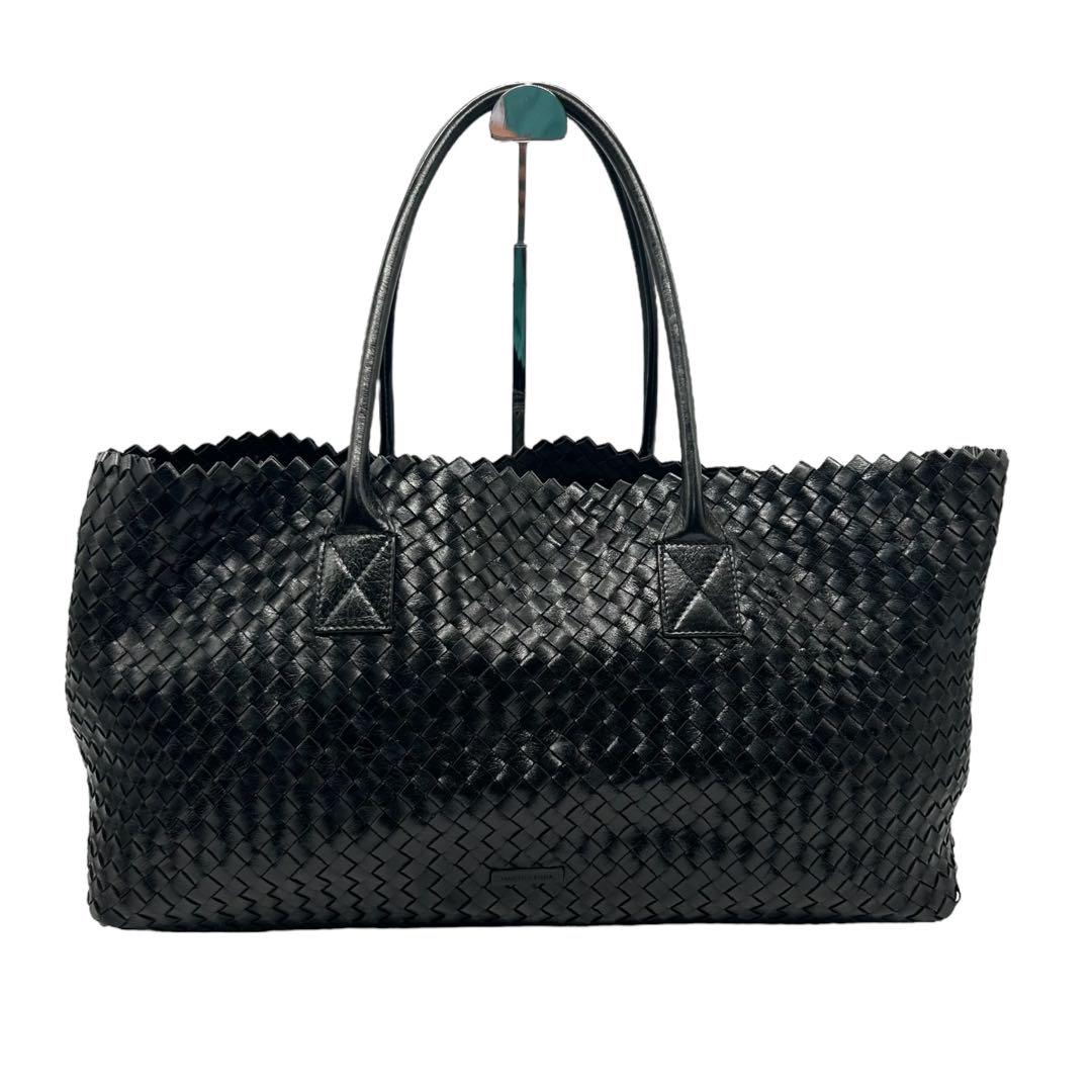 FRANCESCO BIASIA ボストンバッグ 本革 イントレチャート 黒