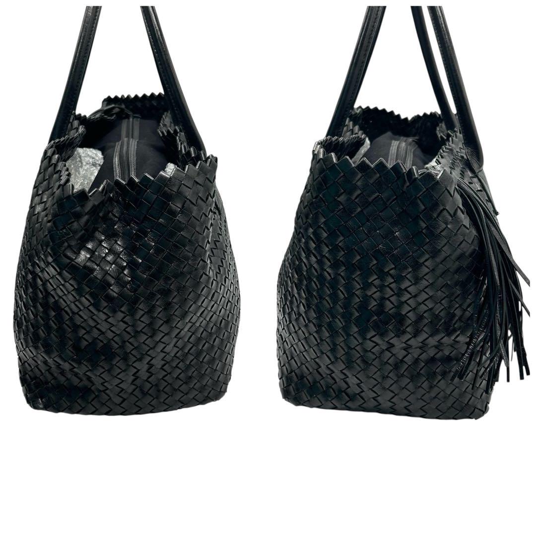 FRANCESCO BIASIA ボストンバッグ 本革 イントレチャート 黒