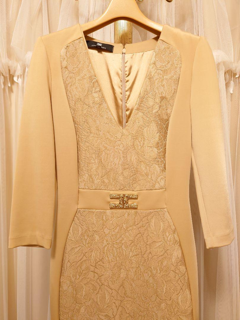 エリザベッタフランキ 長袖ワンピース 38 XS Sサイズ　美品 美品♡elisabetta franchi♡エリザベッタフランキ♡ワンピース