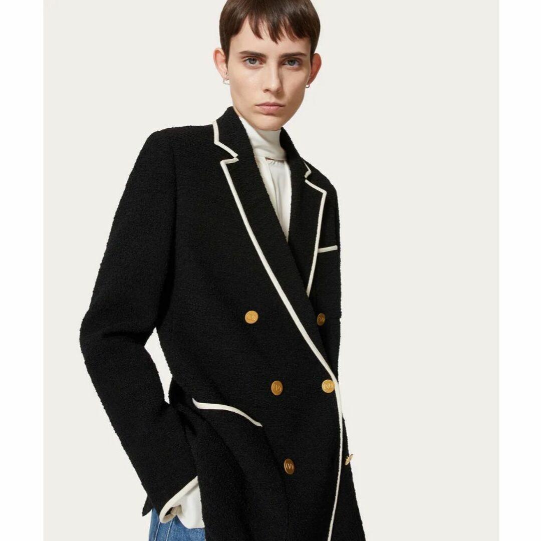 【VALENTINO】Vロゴ ツイード ウール ブレザー ジャケット VALENTINO 2023 Vロゴボタン ウールツイード ブレザー ジャケ