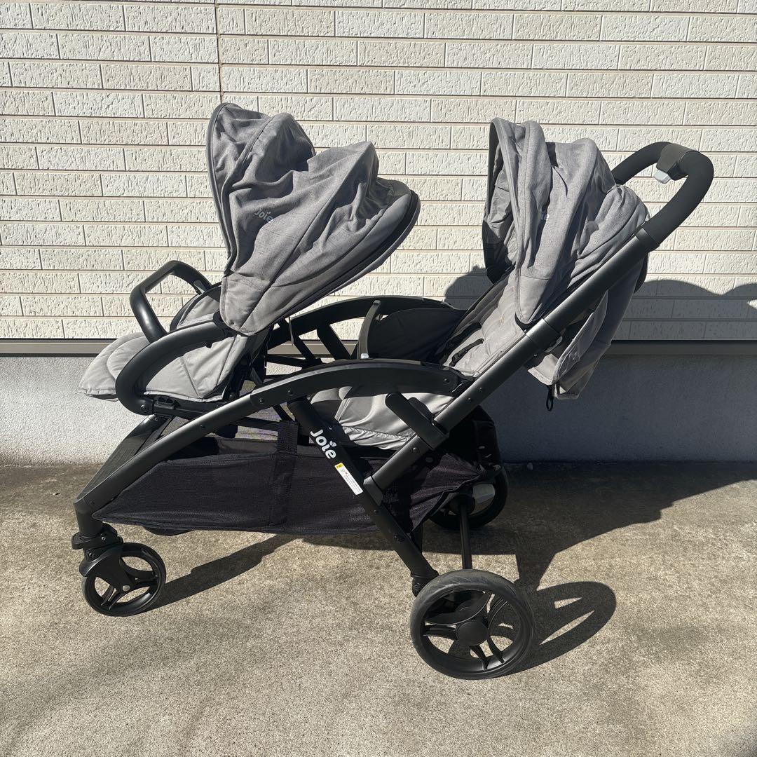美品　Joie 2人乗りベビーカー エヴァライトデュオ グレー