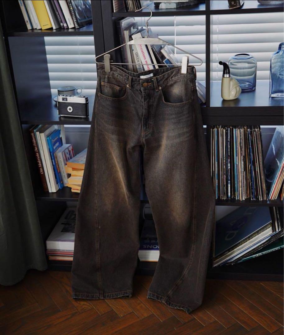 未使用・美品】WYM VINTAGE WASHED CURVED DENIM