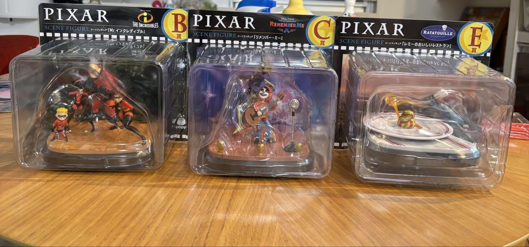 ピクサー/pixar ハッピーくじ シーンフィギュアB賞 C賞E賞 3個セット