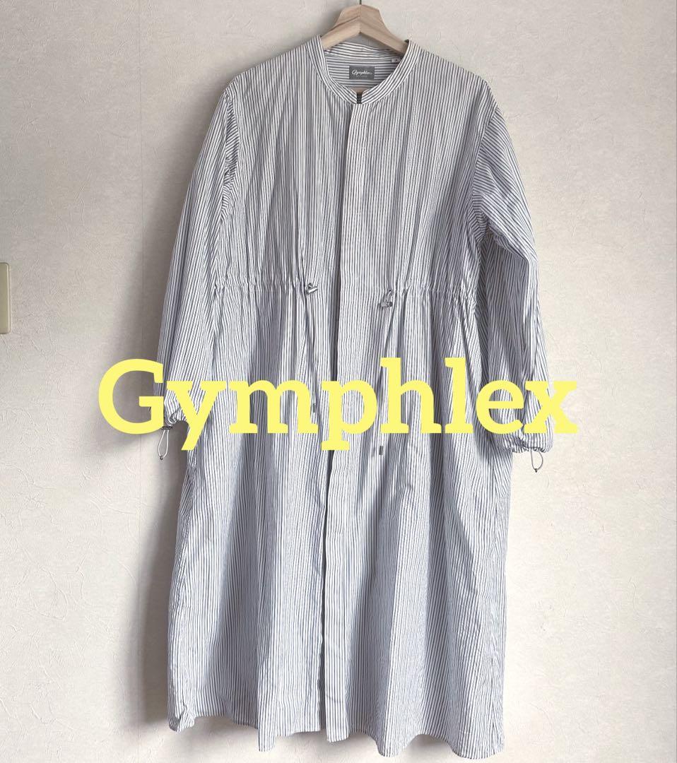 gymphlex ジムフレックス ストライプ シャツワンピース ドローコード