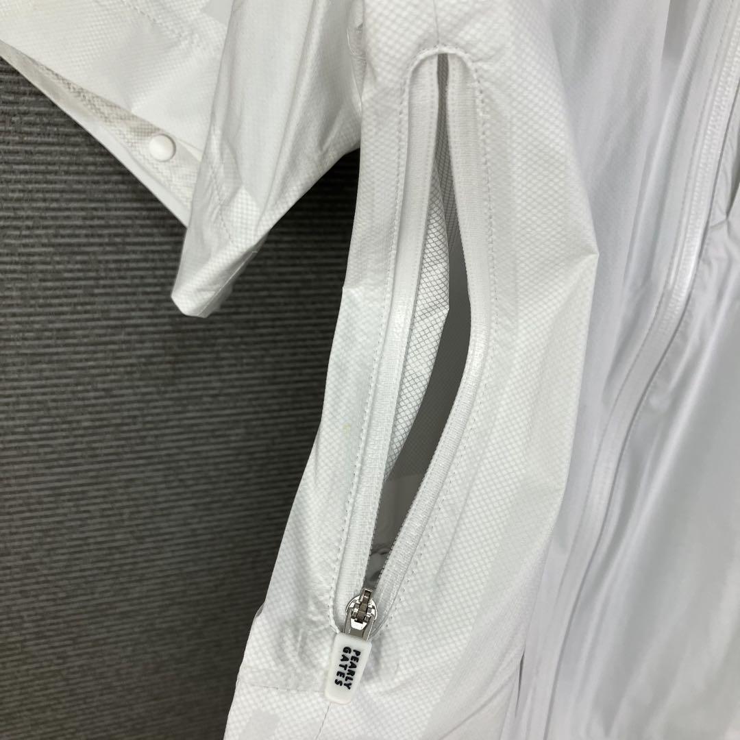 新品 PEARLY GATES バックロゴ レインコート 0 ホワイトAQUAX