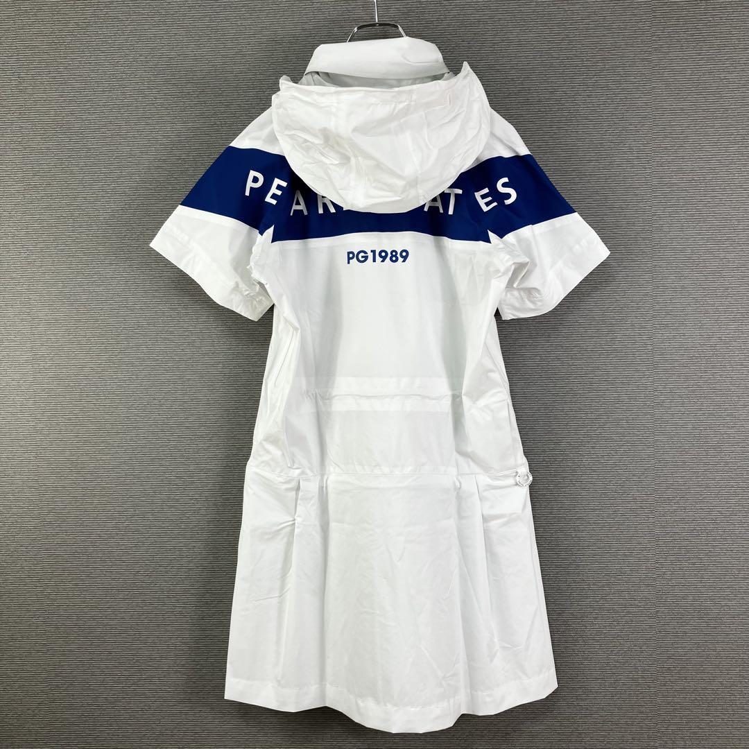 新品 PEARLY GATES バックロゴ レインコート 0 ホワイトAQUAX