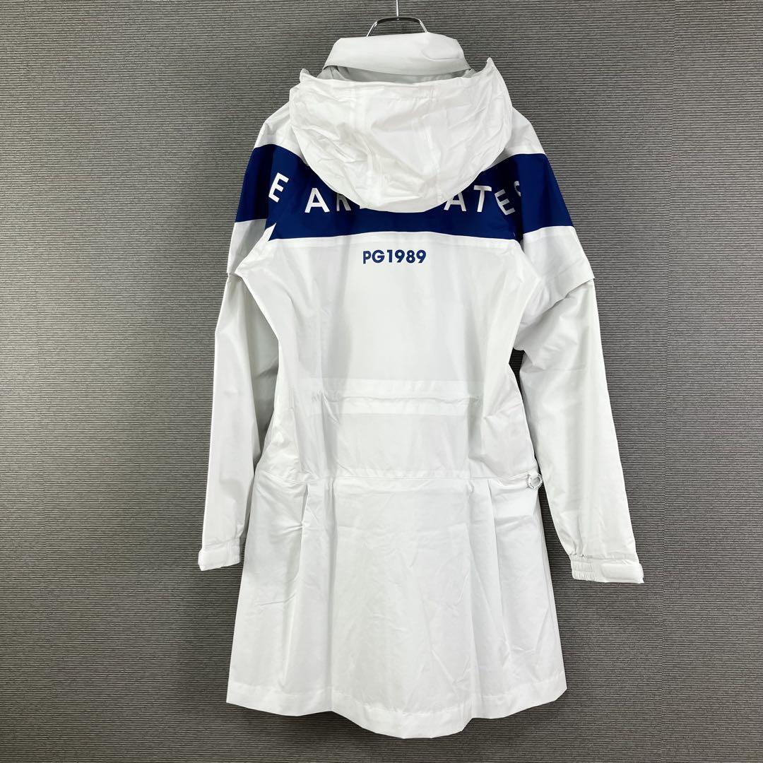 新品 PEARLY GATES バックロゴ レインコート 0 ホワイトAQUAX