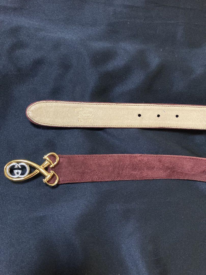 OLD GUCCI Horsebit Suede Lether Belt