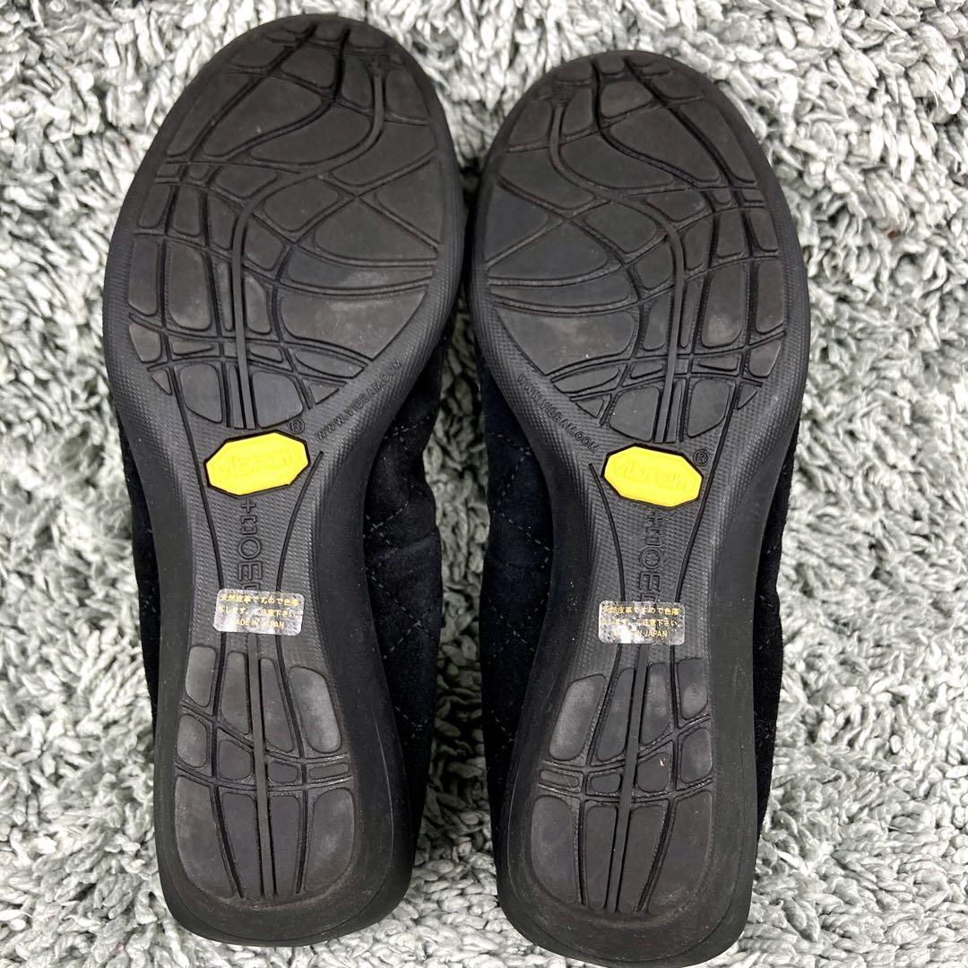 極美品 コンポジション9パンプス 黒 22.5 ブラック リボン ウェッジソール
