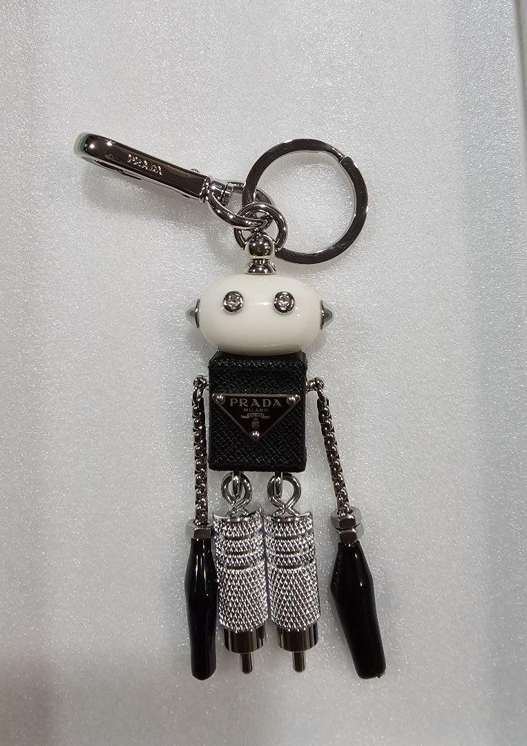 国内発送 PRADA☆Robot サフィアーノレザー バッグチャーム ギフトに【プラダ】ロボット サフィアーノレザー バッグチャーム