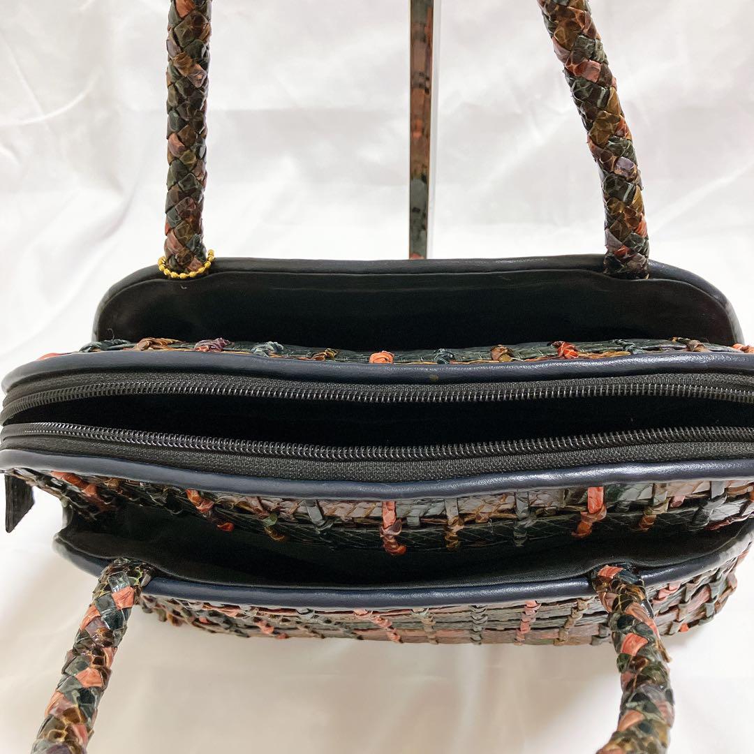 美品 Kuni YOKOHAMA パイソン スネーク蛇革 ハンドバッグ