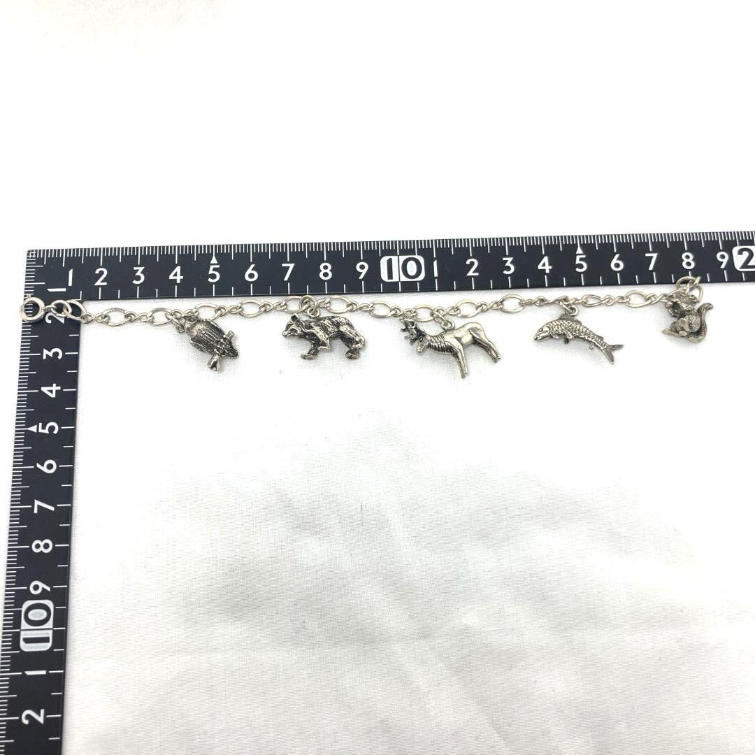 動物チャーム シルバーブレスレット STERLING 925ホールマーク 5q