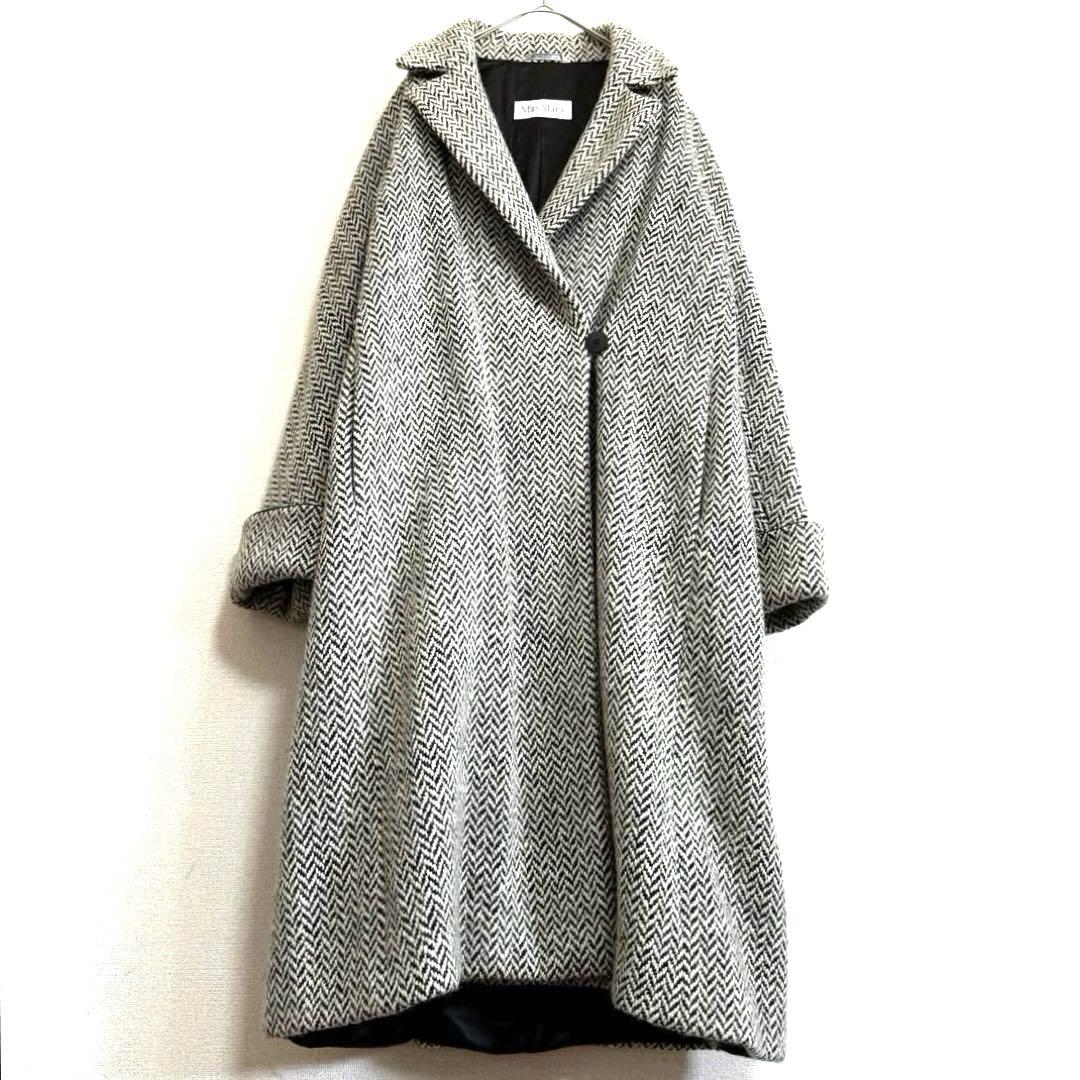 マックスマーラ 白タグ ヘリンボーン ジャケット 38 イタリア製 MaxMara/JACKET/マックスマーラ/ジャケット/白タグ/38/М相当
