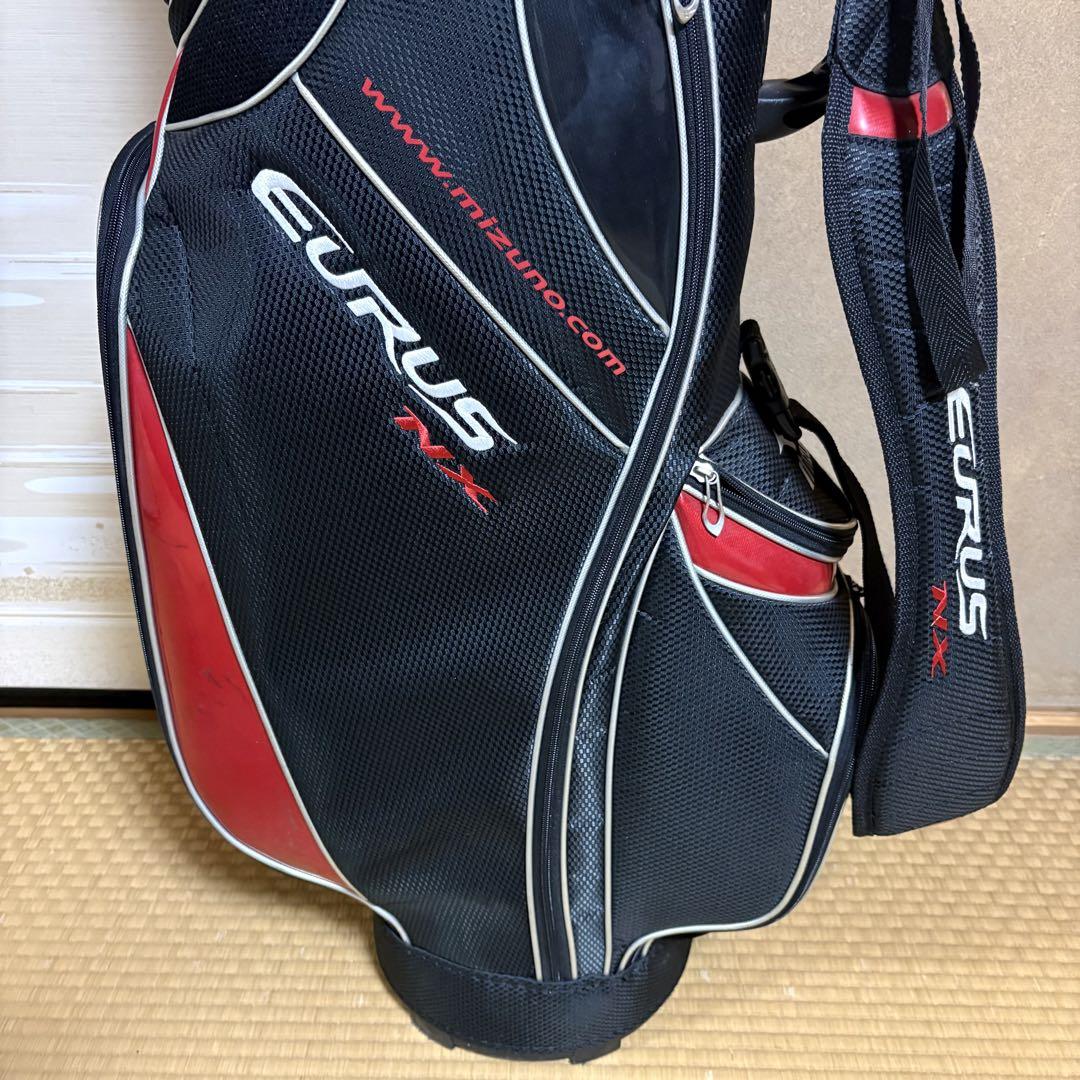 MIZUNO キャディバッグ EURUS NX ／黒・赤　中古　ゴルフ