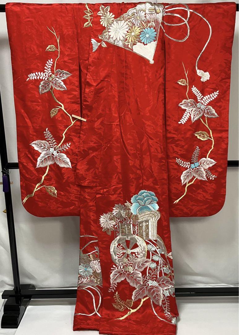 C145正絹　色掛下　刺繍　ウエディング　花嫁衣装　着物