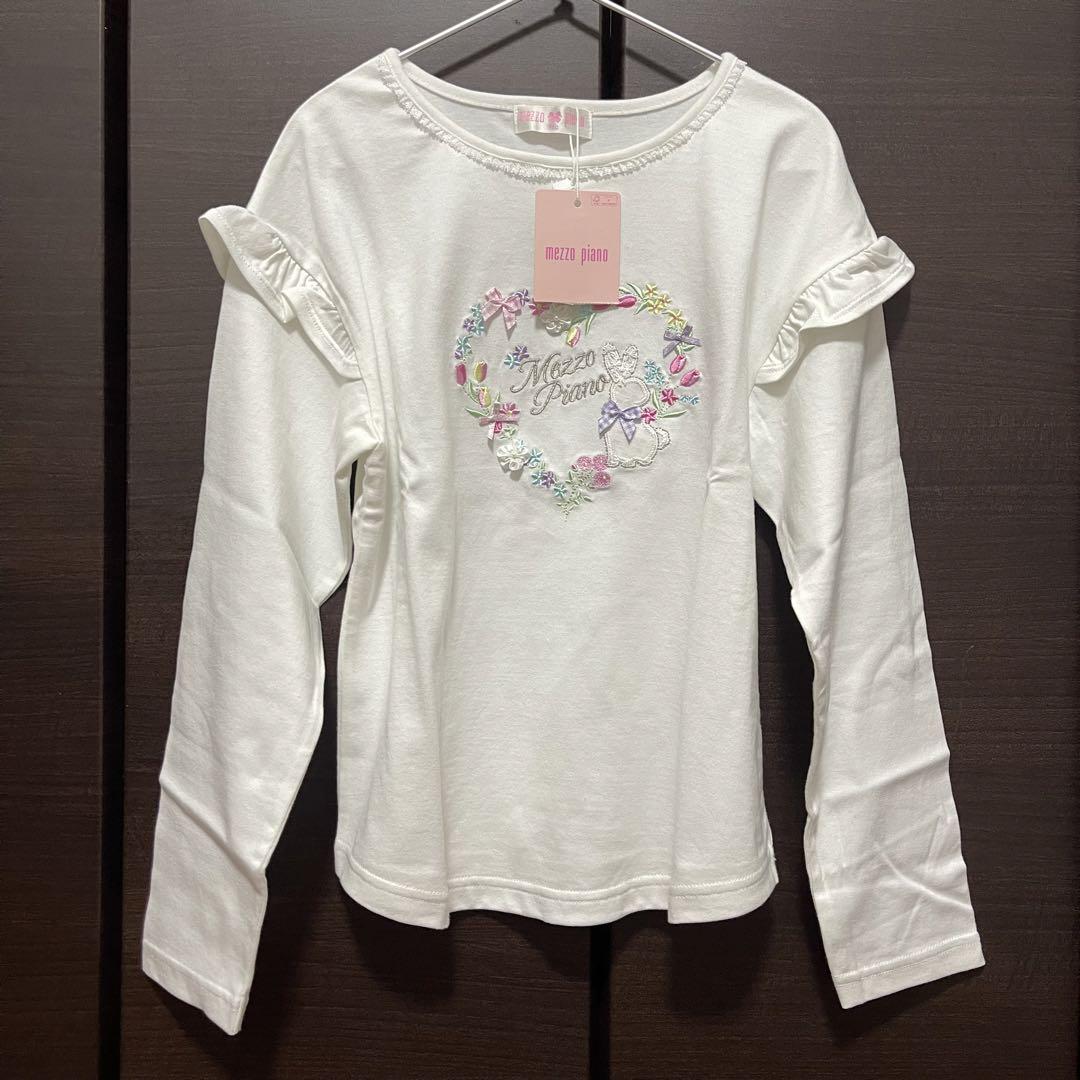 メゾピアノ　花ハートうさぎ長袖Ｔシャツ　ロンT トップス