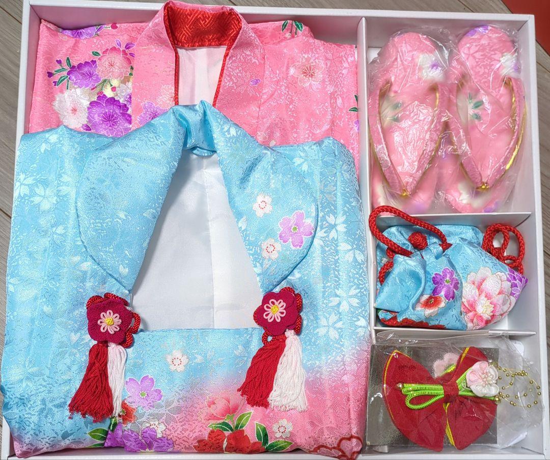 女の子　花柄ピンク　着物 100cm以上　七五三　アンサンブルセット着物・浴衣・和小物