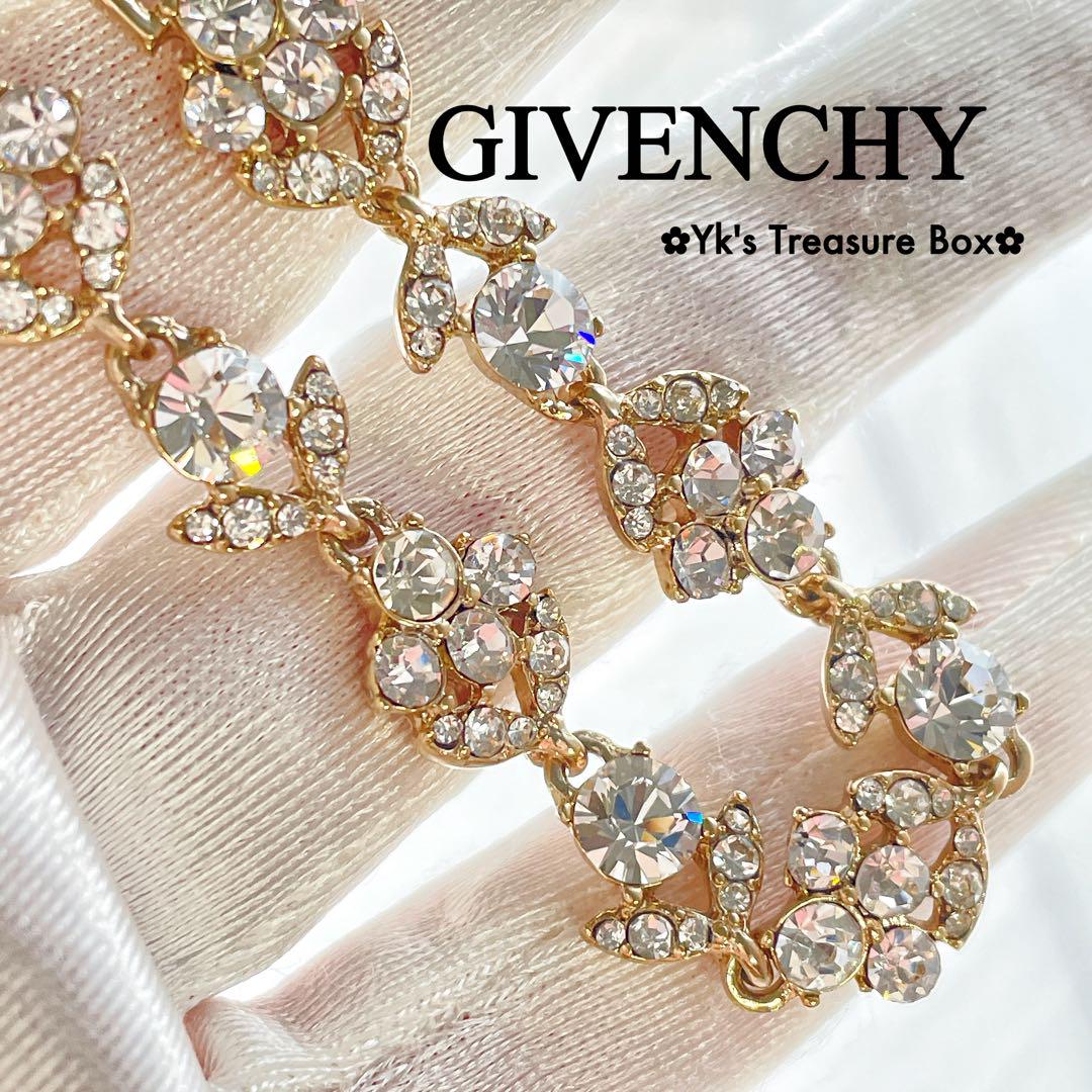 B676/GIVENCHY/ゴールドxクリア/パヴェ クリスタルブレスレット