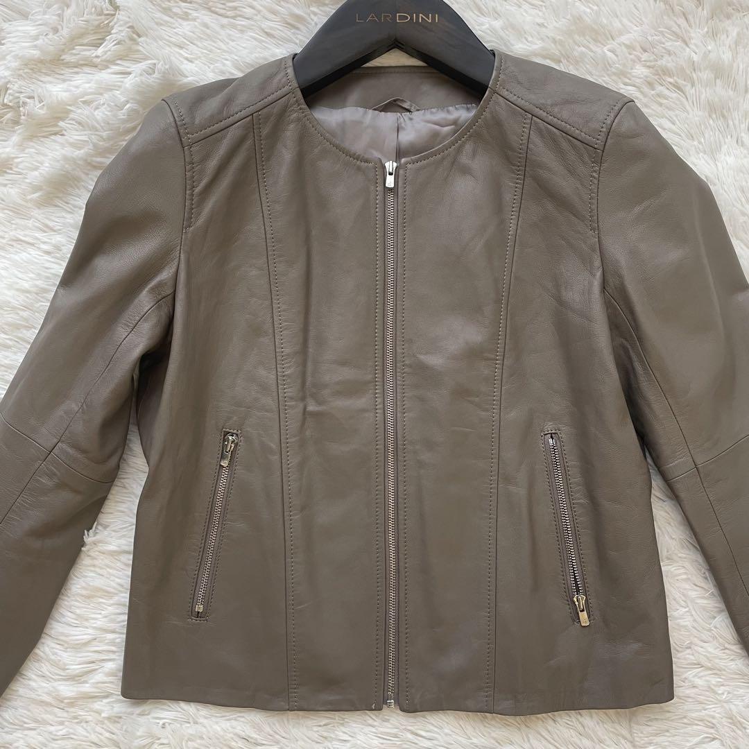 ANAYI   シングルライダース　ラムレザー　グレージュ　36サイズ