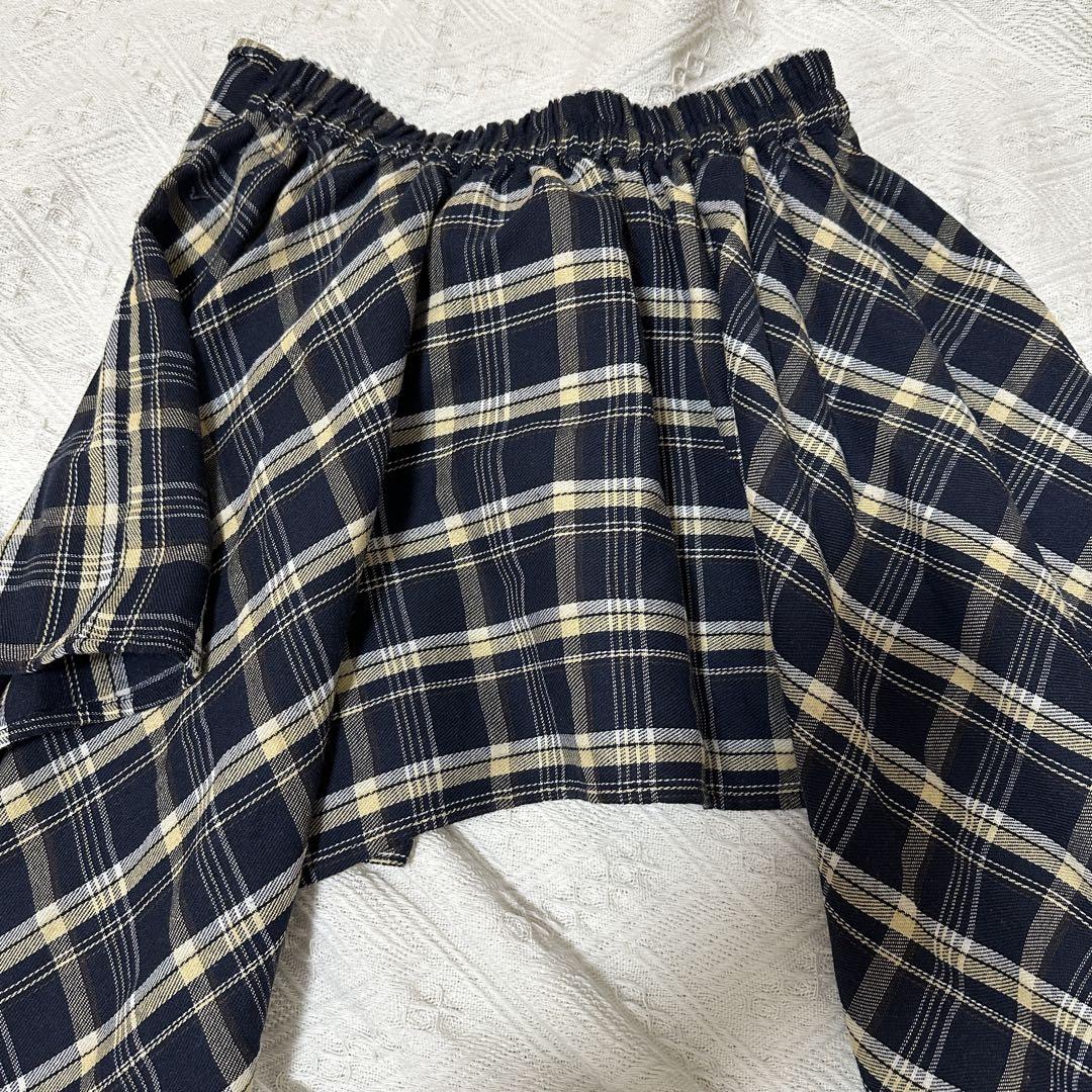 【ACLENT アクレント】Asymmetry check mini skirt