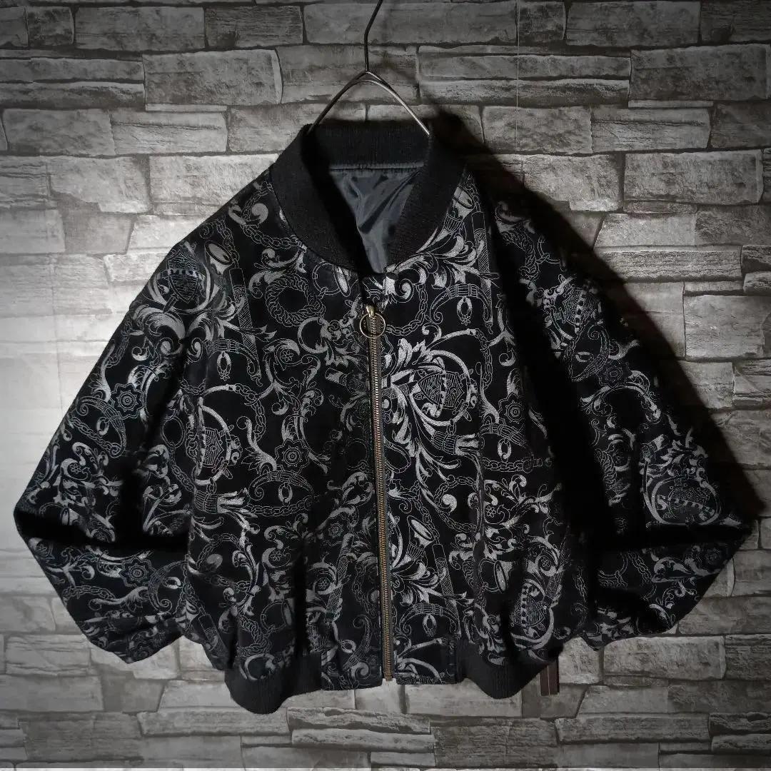 オシャレなレディーススウェードブルゾン 総柄 リアルレザー 短丈 切替リブ オシャレなレディーススウェードブルゾン 総柄 リアルレザー 短丈 切替リブ