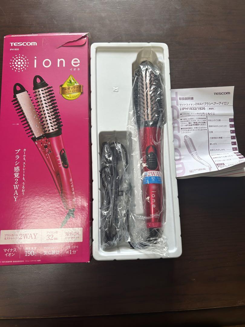 TESCOMヘアアイロン スチーム付 マイナスイオン 2WAY ione