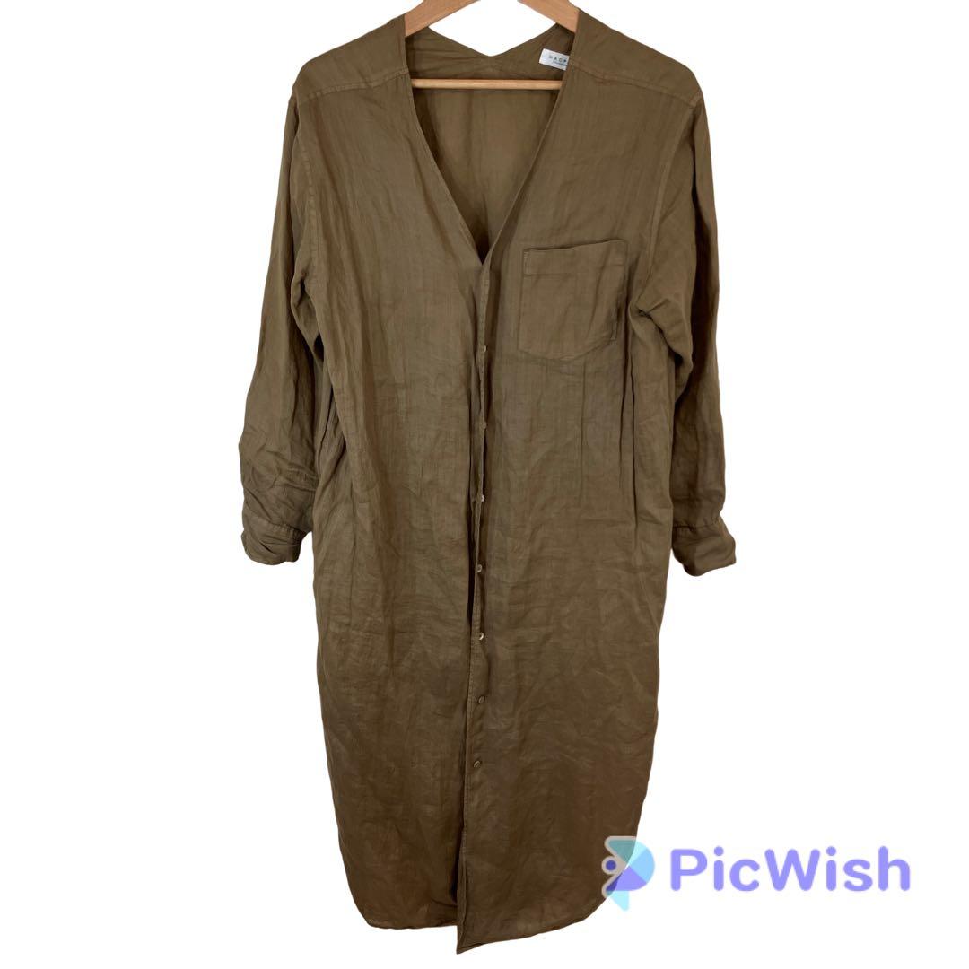 TOMORROWLAND MACPHEE ラミーリネン100% シャツワンピース