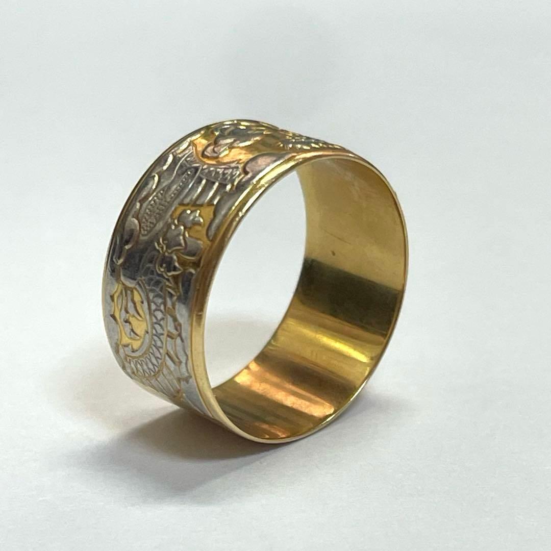 希少 K18 PT900 龍 Dragon Ring Made inJapane - メルカリ