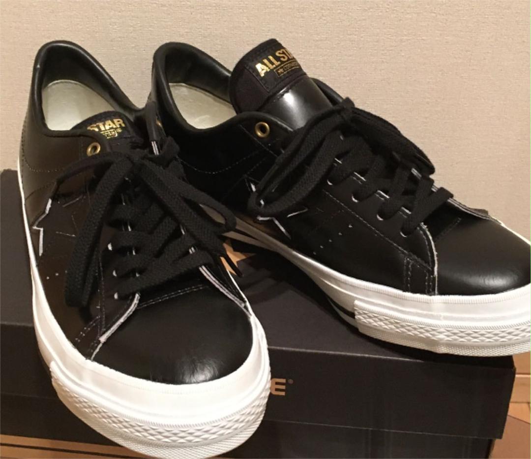 在庫あ新品 コンバース OX 8 1 2 27cm ブラックレザー eNpbW-m25700393104 ワンスターMONO 総合2位